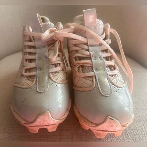 Under Armour Harper 6 Elite TPU Jr Baseball Cleats Youth 1Y White Gold BH Show